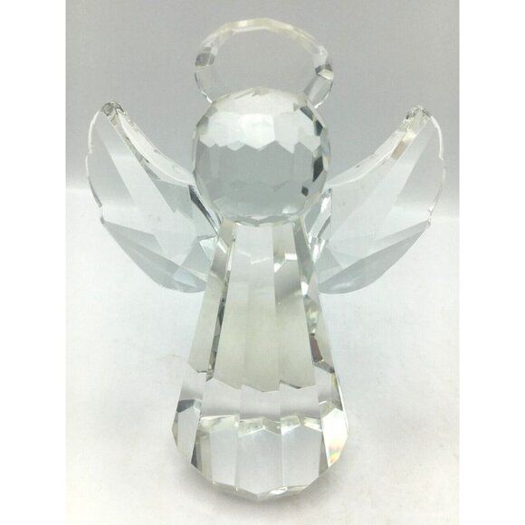 Crystal Angel Diamond Cut Figurine Ornament Collectable 6 1/4" T - Picture 1 of 6